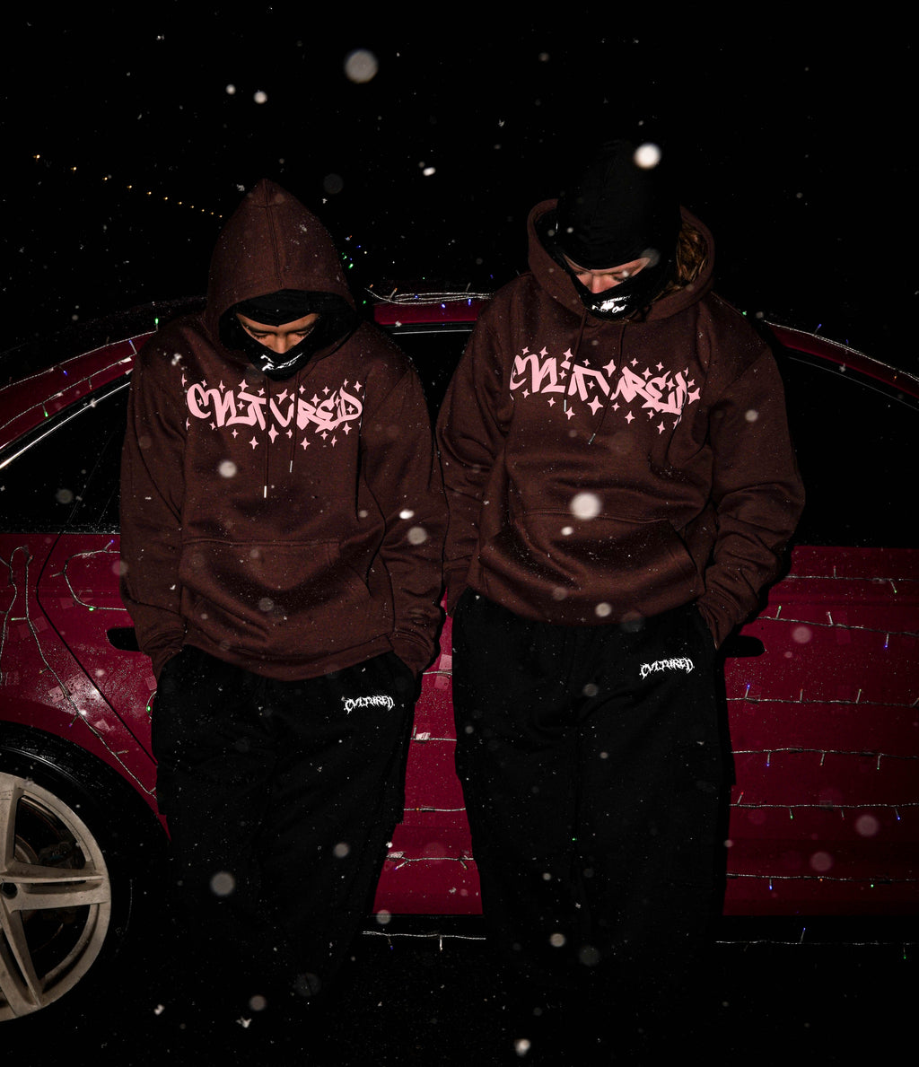 Brown & Pink Puff Hoodie