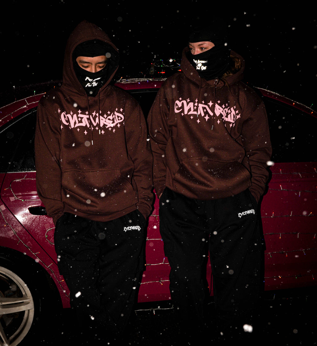 Brown & Pink Puff Hoodie